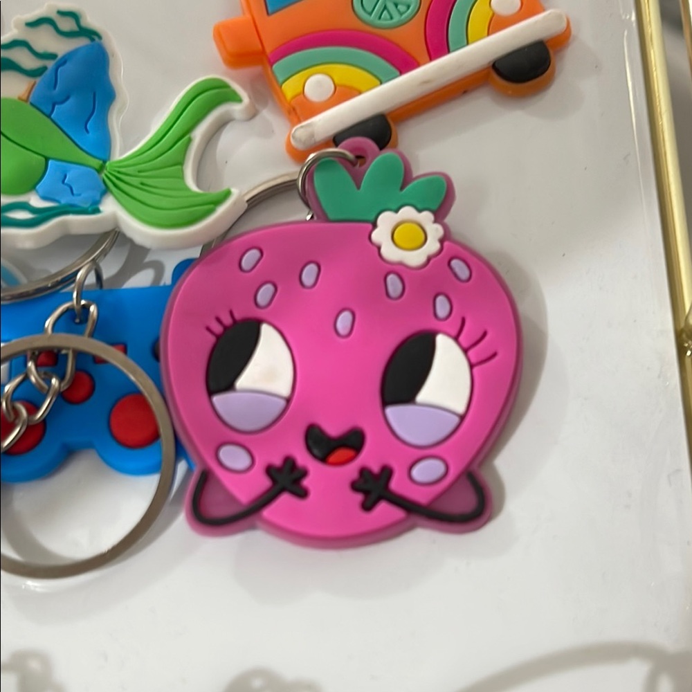 Pink Strawberry Character Keychain